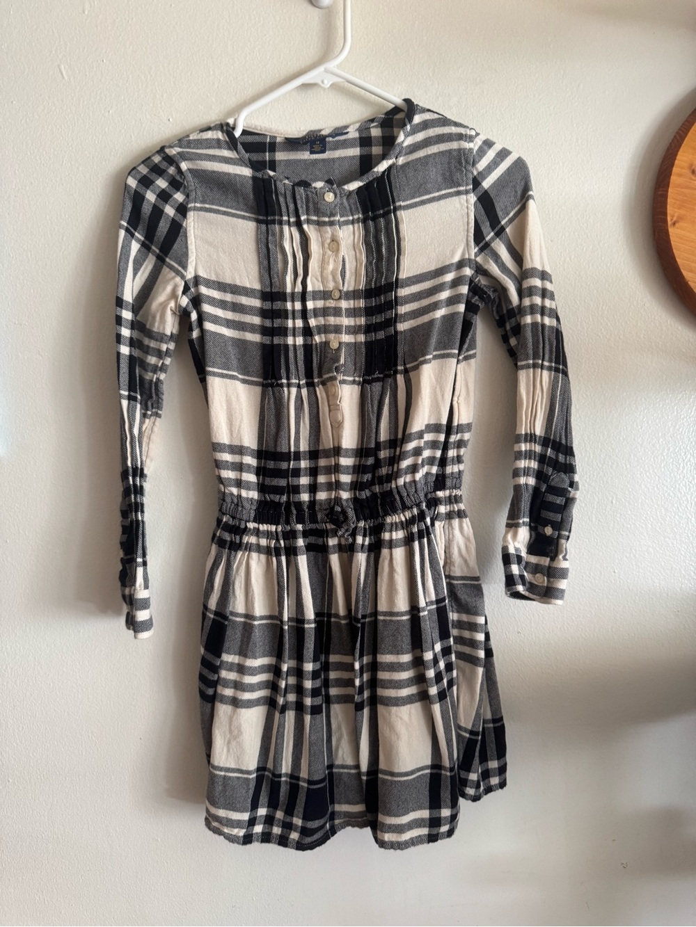 Polo Ralph Lauren Black and White Plaid Button-Front Dress